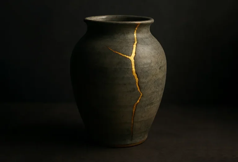 Acceptation-de-soi-vase-félé-Image-illustration